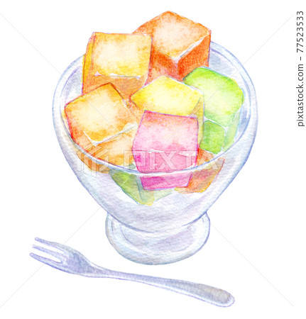 Watercolor illustrations of the world's sweets Turkish delight 77523533