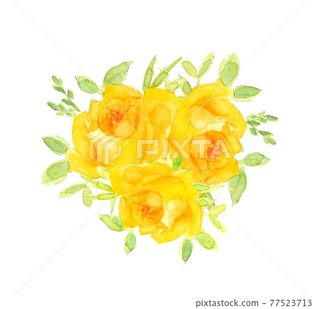 Bouquet of yellow roses Father's Day [Watercolor] White background PNG 77523713