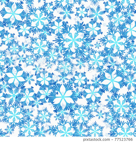 Winter seamless pattern with blue snowflakes on... - Stock Illustration ...