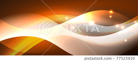 Shiny glowing neon wave, light lines abstract background. Magic energy and motion concept. Vector wallpaper template 77523910