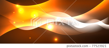 Shiny glowing neon wave, light lines abstract background. Magic energy and motion concept. Vector wallpaper template Shiny glowing neon wave, light lines abstract background. Magic energy and motion concept. Vector wallpaper template 77523921