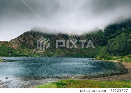 Beautiful landscape panorama of Snowdonia National Park in North Wales, UK 77525767