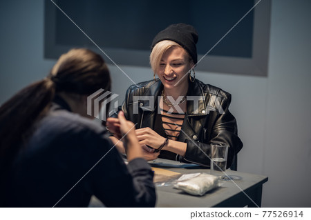 cute drug dealer being questioned at police station cute drug dealer being questioned at police station 77526914