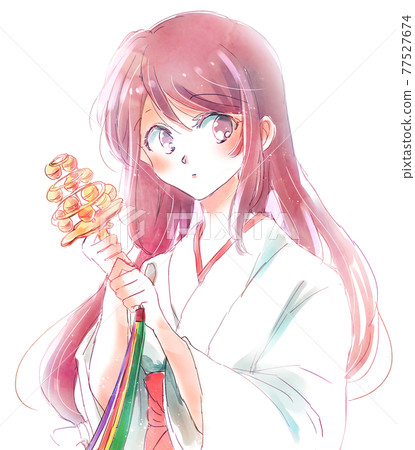 拿著神樂鈴的巫女 77527674