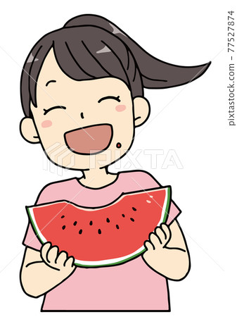 吃西瓜的女孩 77527874
