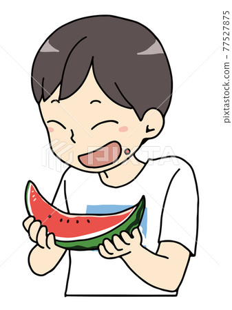 吃西瓜的男孩 吃西瓜的男孩 77527875