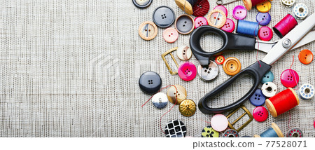 Set sewing supplies,space for text Set sewing supplies,space for text 77528071
