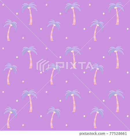 夏季熱帶紫色棕櫚樹無縫圖案紫色背景 夏季熱帶紫色棕櫚樹無縫圖案紫色背景 77528661