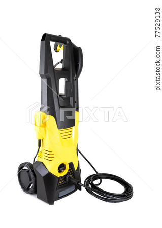 pressure washer for cleaning stubborn dirt on white background, isolate. Automatic 77529138