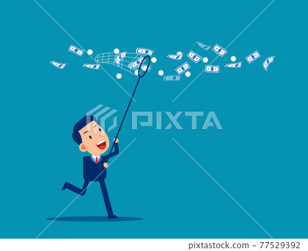 Catch moneys. The Business financial vector illustration Catch moneys. The Business financial vector illustration 77529392