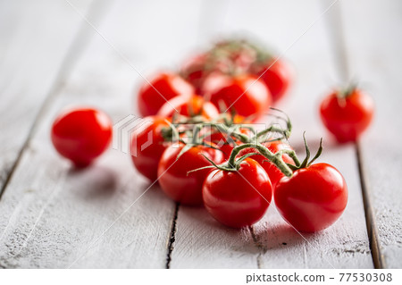Freshly grown tomartoes in the garden with lovely red colour full of summer sun rays Freshly grown tomartoes in the garden with lovely red colour full of summer sun rays 77530308