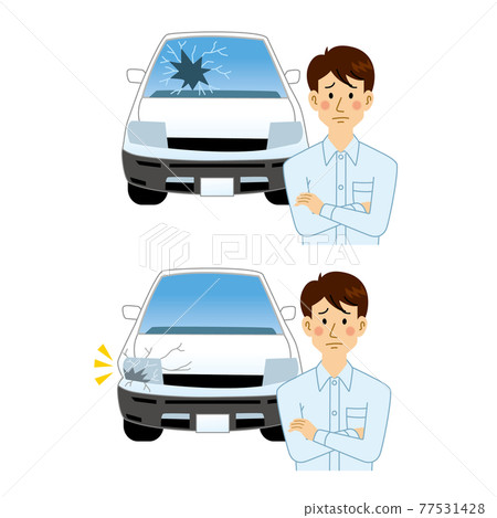 因汽車被不必要地毀壞而陷入困境的司機 77531428