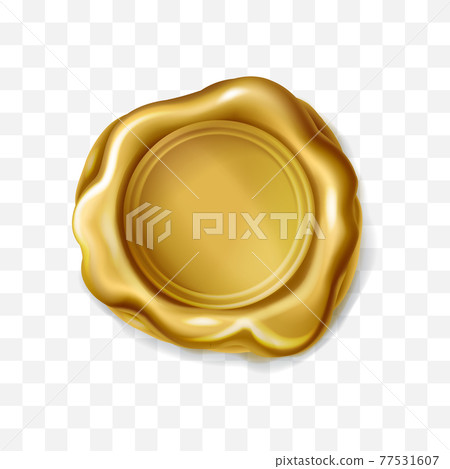 Realistic golden wax seal stamp 77531607
