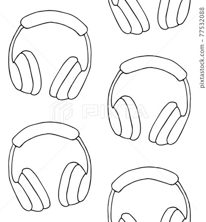 Vector seamless pattern of headphones 77532088
