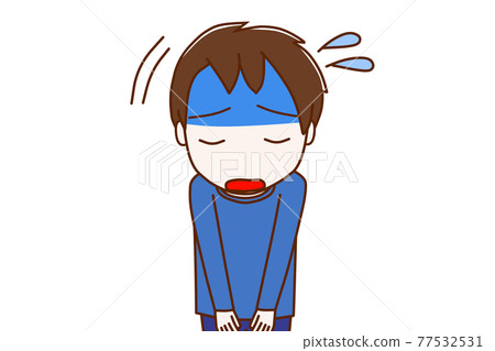 低頭拼命道歉變成深藍色的少年 77532531