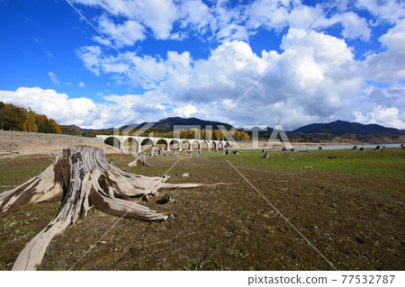Taushubetsu River Bridge in Autumn 77532787