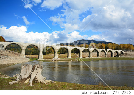 Taushubetsu River Bridge in Autumn 77532790