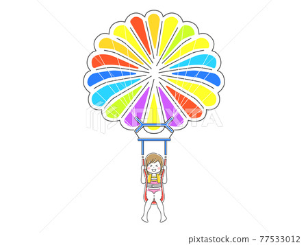 Illustration of a woman parasailing Illustration of a woman parasailing 77533012