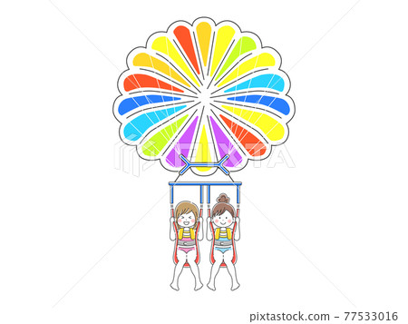 Illustration of a woman parasailing Illustration of a woman parasailing 77533016