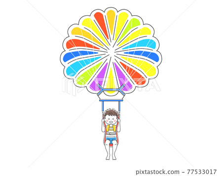 Illustration of a man parasailing 77533017