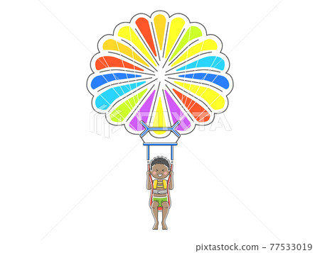 Illustration of a man parasailing 77533019