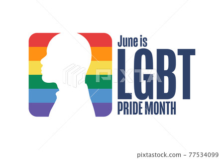 June is LGBT Pride Month. Holiday concept. Template for background, banner, card, poster with text 77534099