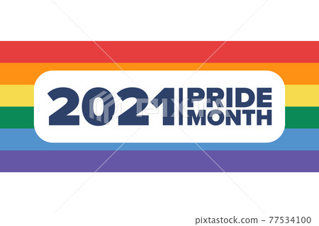 June is LGBT Pride Month. Holiday concept. Template for background, banner, card, poster with text 77534100