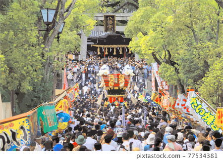 Sakai City, Osaka Prefecture Mozuhachimangu Tsukimi Festival Futon Taiko Miyairi Illustration Sakai City, Osaka Prefecture Mozuhachimangu Tsukimi Festival Futon Taiko Miyairi Illustration 77534381