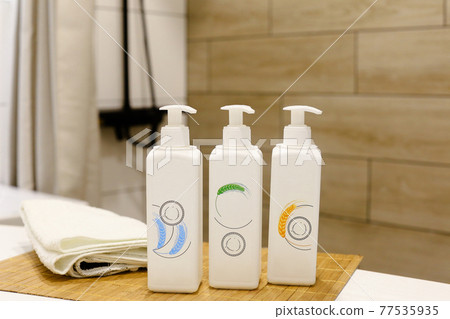 Eco friendly Bottle and tube with natural skincare cosmetics, creams or oils on light background. Plant-based beauty products Eco friendly Bottle and tube with natural skincare cosmetics, creams or oils on light background. Plant-based beauty products 77535935