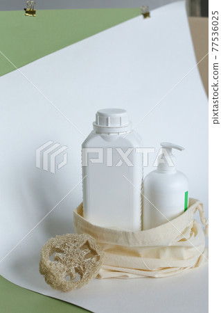 White Plastic dispenser bottles with body cream 77536025