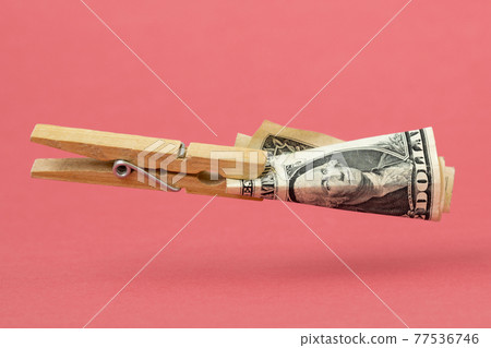 Wooden clothes pin with one dollar Wooden clothes pin with one dollar 77536746