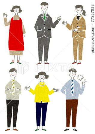 Men and women in various situations Men and women in various situations 77537038