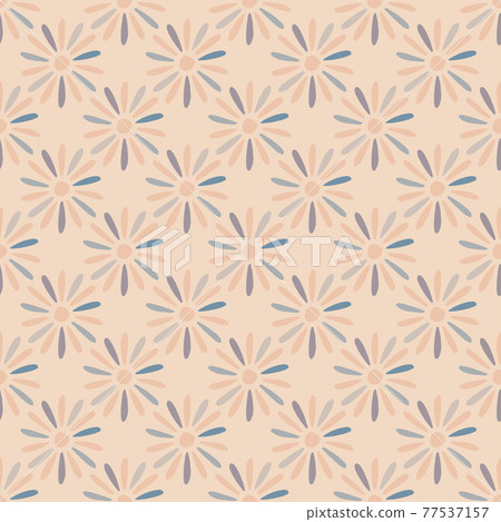 Abstract floral seamless pattern with daisy flowers silhouettes on light pink background. Abstract floral seamless pattern with daisy flowers silhouettes on light pink background. 77537157