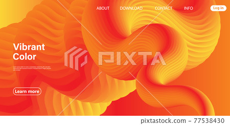 3d Poster. Abstract Flow. Red, Yellow Colors. 77538430