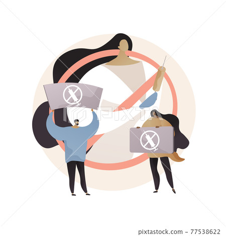 Refusal of vaccination abstract concept vector illustration. Refusal of vaccination abstract concept vector illustration. 77538622