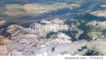 View of the Mountains from the Plane 77539721