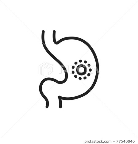 Gastritis line icon. Isolated vector element. Gastritis line icon. Isolated vector element. 77540040