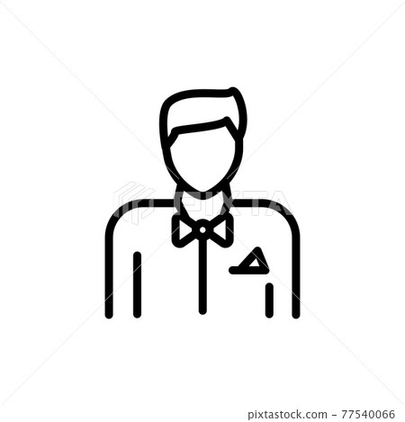 Stickman line icon. Isolated vector element. Stickman line icon. Isolated vector element. 77540066