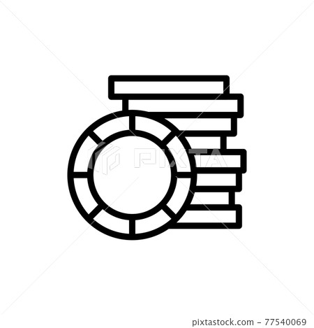 Poker chips line icon. Isolated vector element. Poker chips line icon. Isolated vector element. 77540069