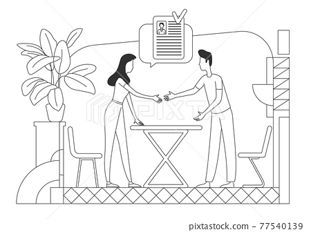 Personnel hiring thin line vector illustration.... - Stock Illustration  [77540139] - PIXTA