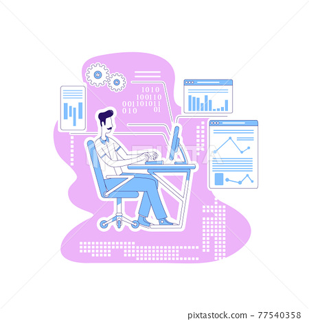 Software developer thin line concept vector... - Stock Illustration  [77540358] - PIXTA