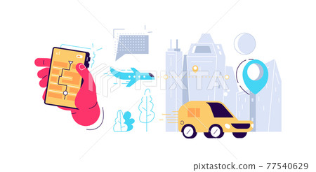 Different ways of online delivery service banner 77540629