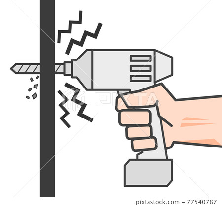 Illustration of working with a power tool 77540787