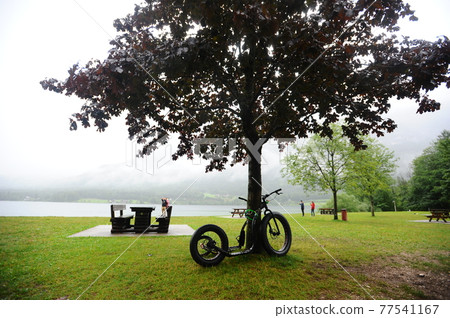 Velo chopper in a picturesque mountain landscape Velo chopper in a picturesque mountain landscape 77541167