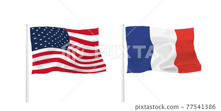 美國和法國國旗 77541386