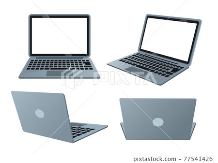 筆記本電腦 3d 插圖集 77541426