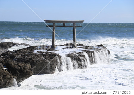 Torii of Kamiso of Oarai Iso Majin Shrine 77542095