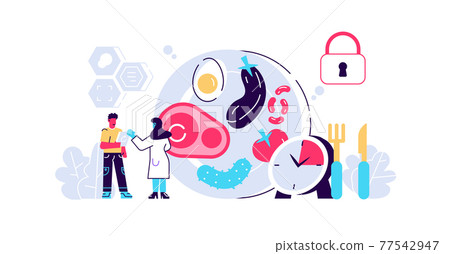 Time diet and proper healthy nutrition plan 77542947