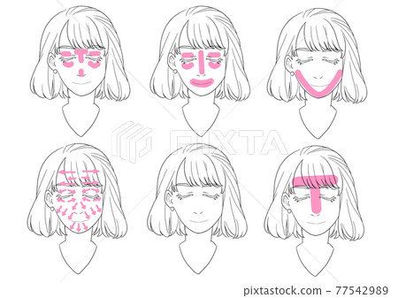 Female face line set Female face line set 77542989