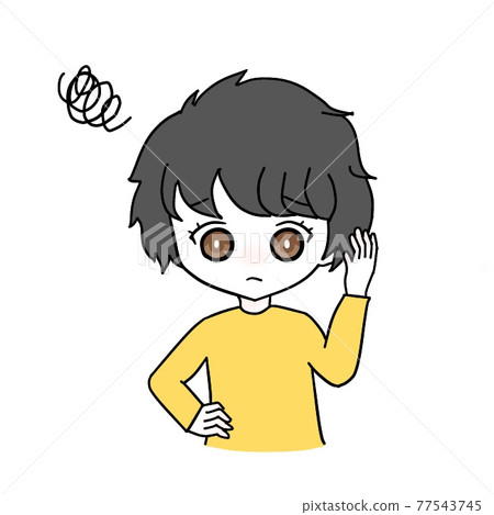 一個女人,頭髮蓬鬆 一個女人,頭髮蓬鬆 77543745